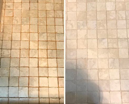 Shower Before and After a Grout Cleaning in Graham, WA
